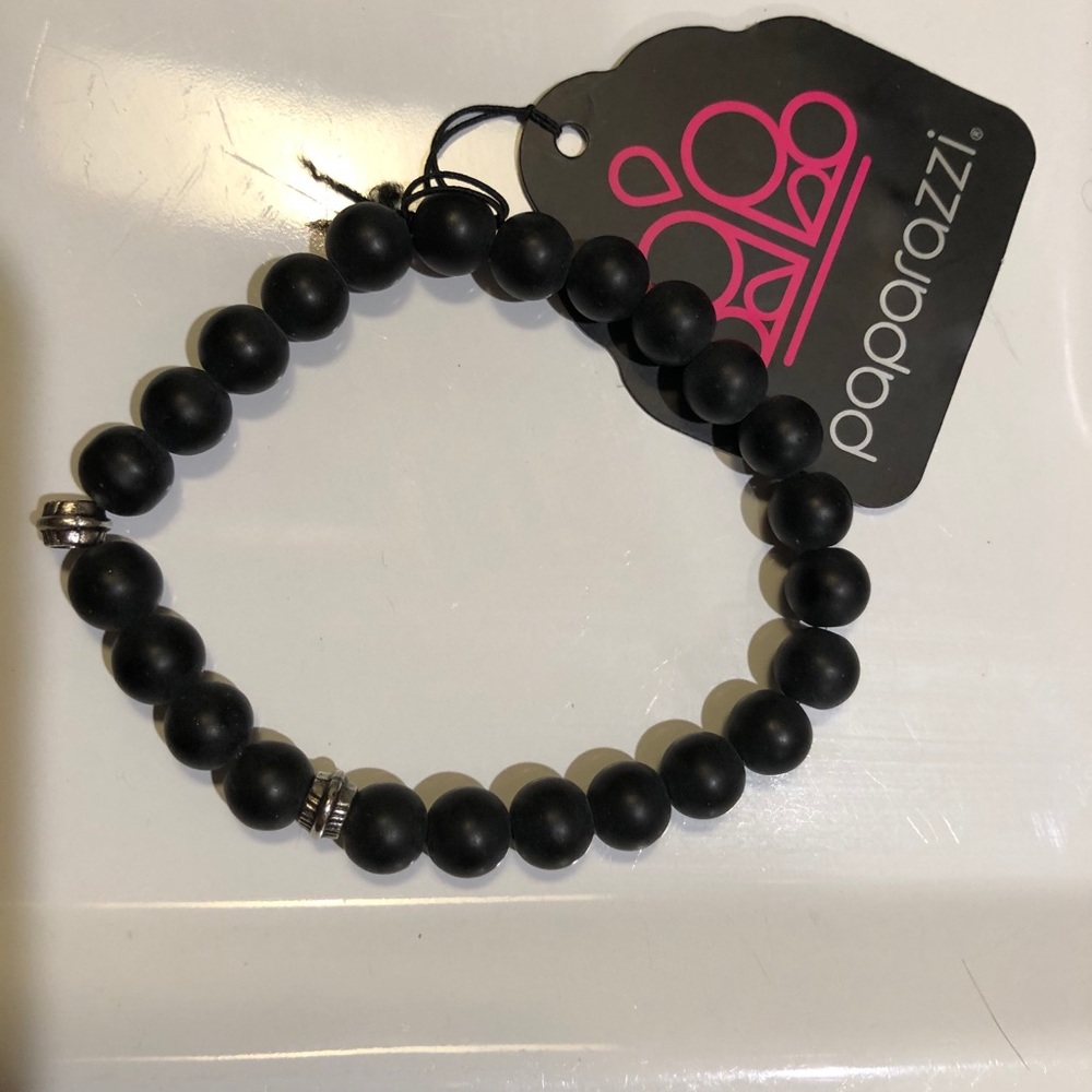 Black bead bracelet
